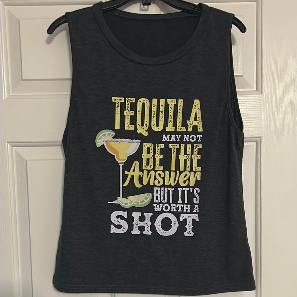 SHEIN Black Graphic Tank Top